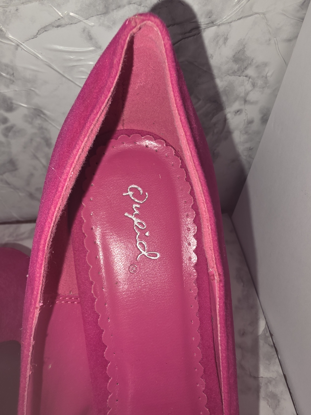 Qupid Hot Pink Suede Platform Pumps - Picture 5 of 6